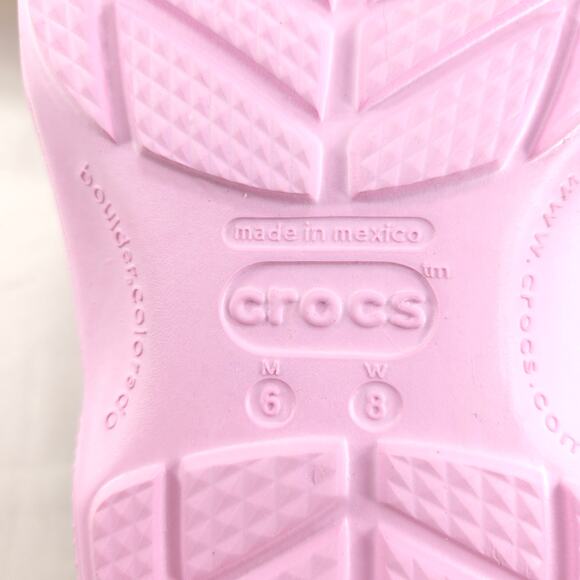 CROCS Light Pink and Dark Brown Women's Loafers - Picture 7 of 9